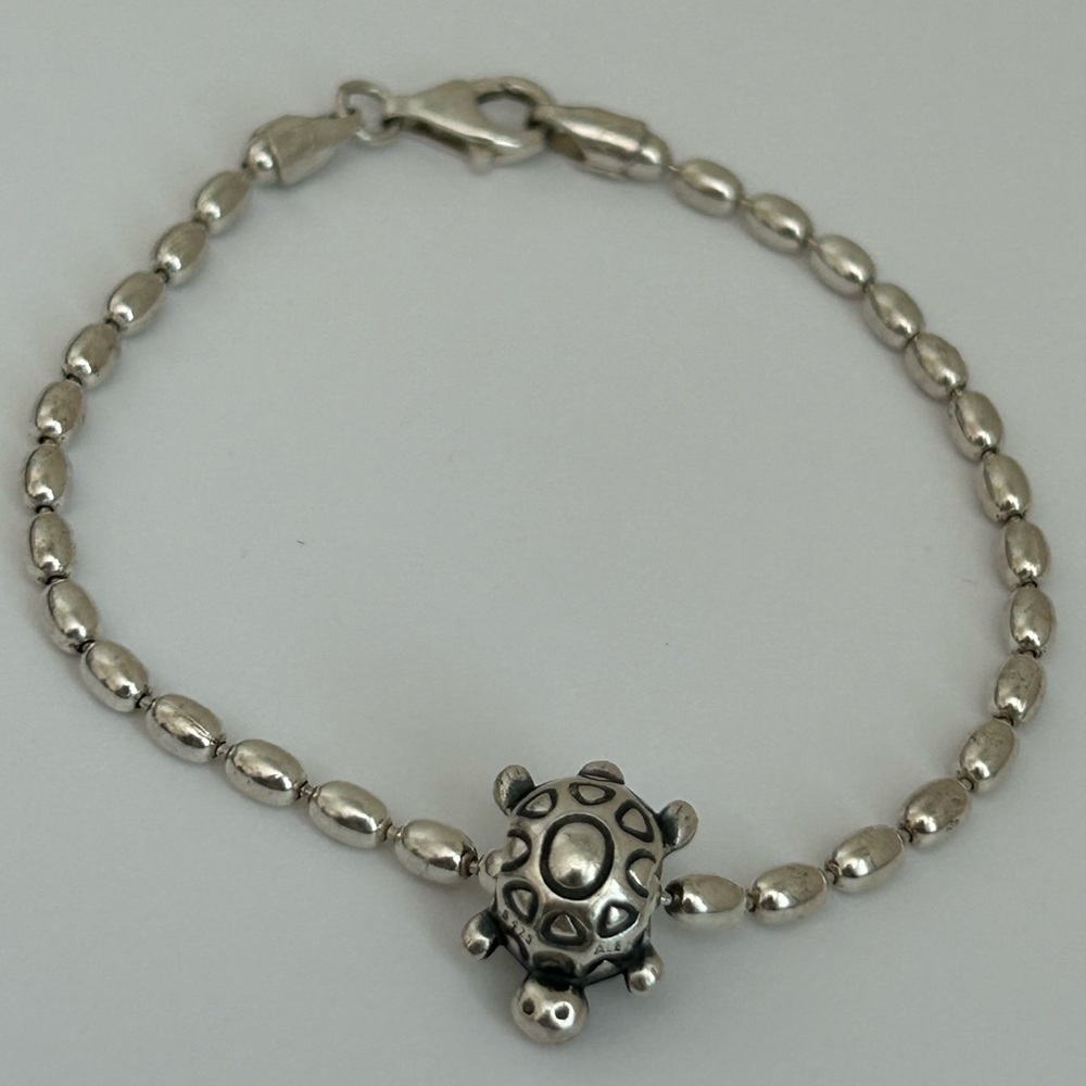 Pandora Charm Turtle 790158 ALE 925 Sterling Silver oval bead Bracelet Italy LOT